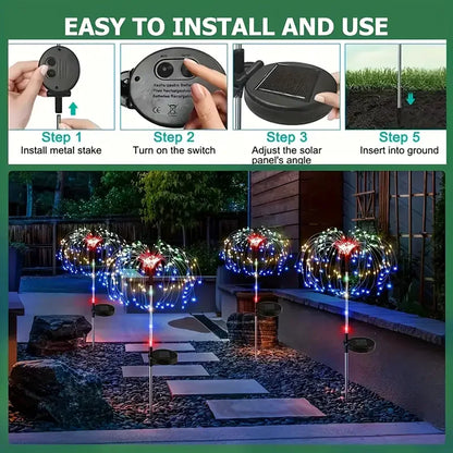 Solar Dandelion Firework Garden Light | IP65 | Warm & Color | 1 or 3 Pack