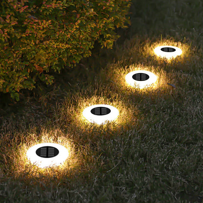 Solar 360° Garden Floor Light | 14 LED IP65 | Warm & White | 1 or 4 Pack