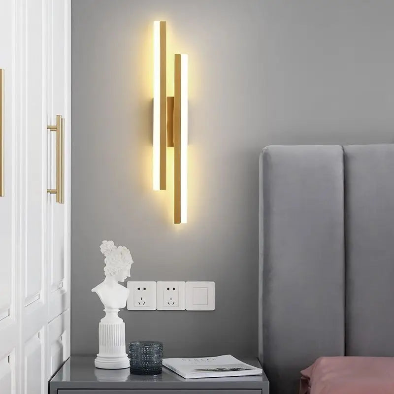Copper Pipe LED Wall Sconce | Acrylic Shade | Bedroom, Living Room & Corridor