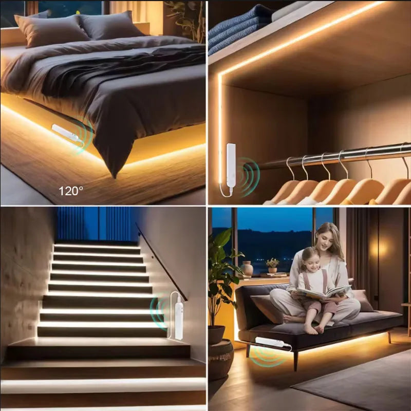 COB LED Strip Light | PIR Motion Sensor | Battery | 1–5m