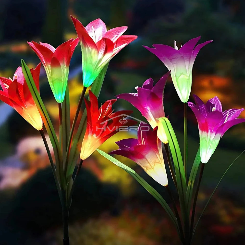 Solar Lily Flower Garden Light | IP65 Waterproof | 3 Colors
