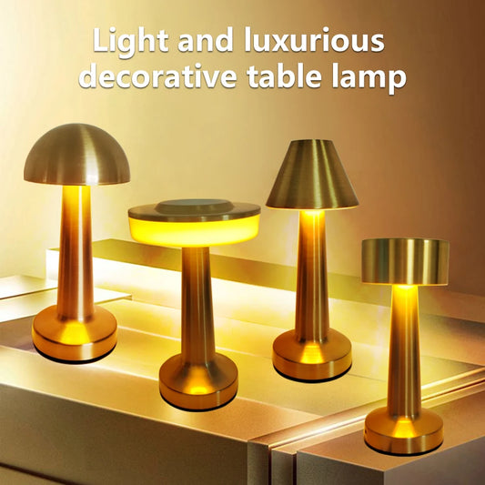 Metal Touch LED Table Lamp | Rechargeable | Bar & Restaurant Decor