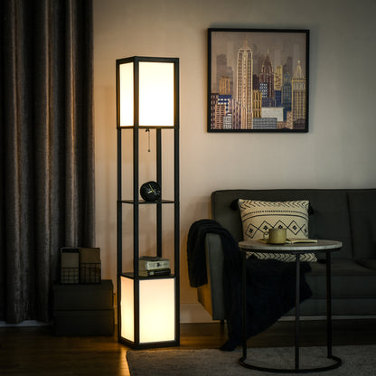 Shelf Floor Lamp with Storage Shelves