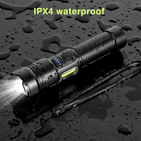 LED Rechargeable Torch | 10,000 Lumens | 4 Modes | USB | IPX4 Waterproof