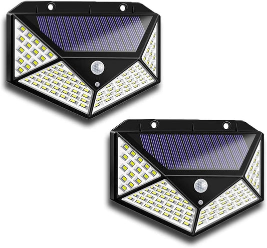 Solar Motion Sensor Security Wall Light | 100 LED 600lm | IP65 | 2 or 4 Pack