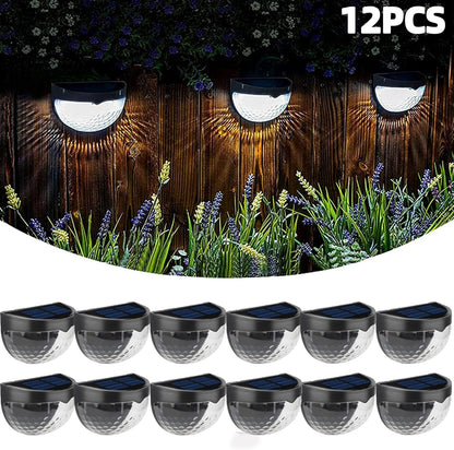 Solar Fence & Deck Lights | IP65 Waterproof | Warm, White & RGB | 6 or 12 Pack