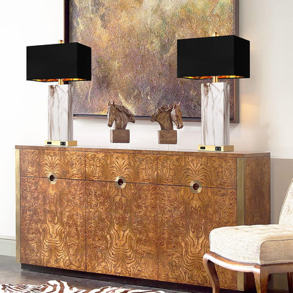 Touch Control Table Lamps | Set of 2 | Dimmable | USB Ports | Marble & Gold