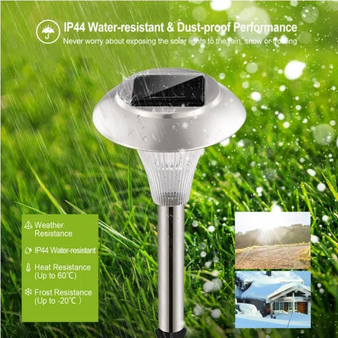 Solar Garden Stake Lights | Colour Changing | IP44 Waterproof | Auto On/Off | 4 Pack