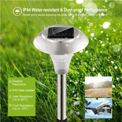 Solar Garden Stake Lights | Colour Changing | IP44 Waterproof | Auto On/Off | 4 Pack