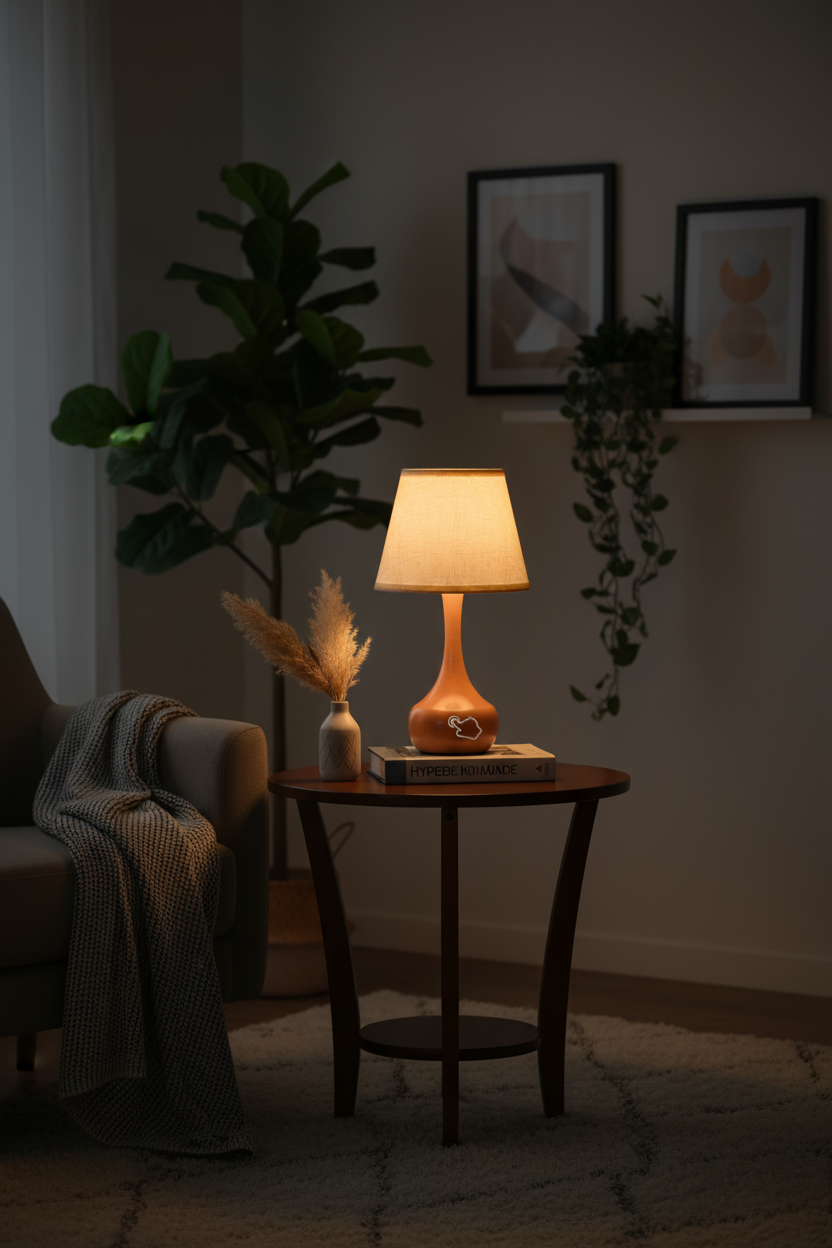 Lamp on Corner Table