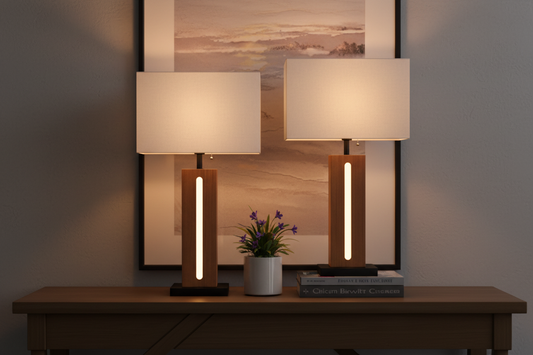 Lamps on Entryway Console